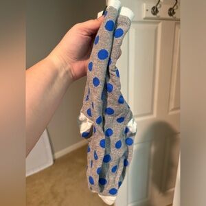 Long Gray w/ Blue Polka Dot Socks